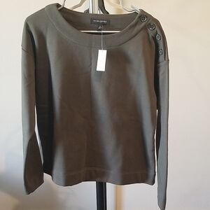 Banana Republic Women's Green Button-Shoulder Top